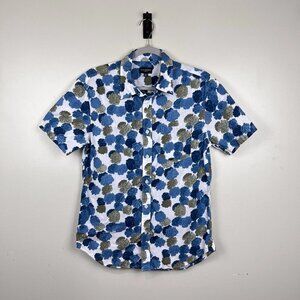 Club Monaco Floral Button Down Short Sleeve Shirt | M